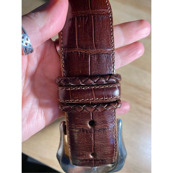 Brighton Classics Brown Leather Belt with Brass Buckle - Picture 1 of 6